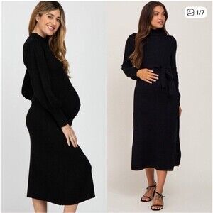 Hatch J.Crew Balloon Sleeve Merino Wool Blend Turtleneck Sweater Dress Womens L